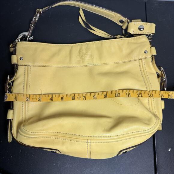 Vintage Coach Zoe Hobo Shoulder Bag Yellow Leather Y2K - Picture 8 of 14